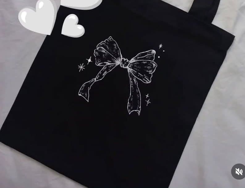 Tote Bag Noir "Nœud Élégant"